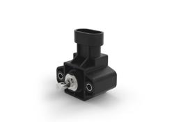 GR3P - Sensor rotativo de volta única por efeito hall com eixo e conector AMP Superseal 3P